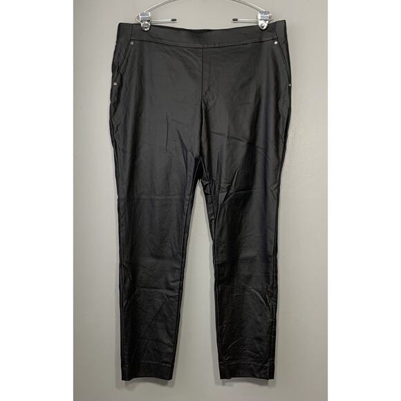 Maurices Pants Plus Size 20W Black Vegan Leather Party Biker Rave Indie Sleaze - Picture 1 of 7